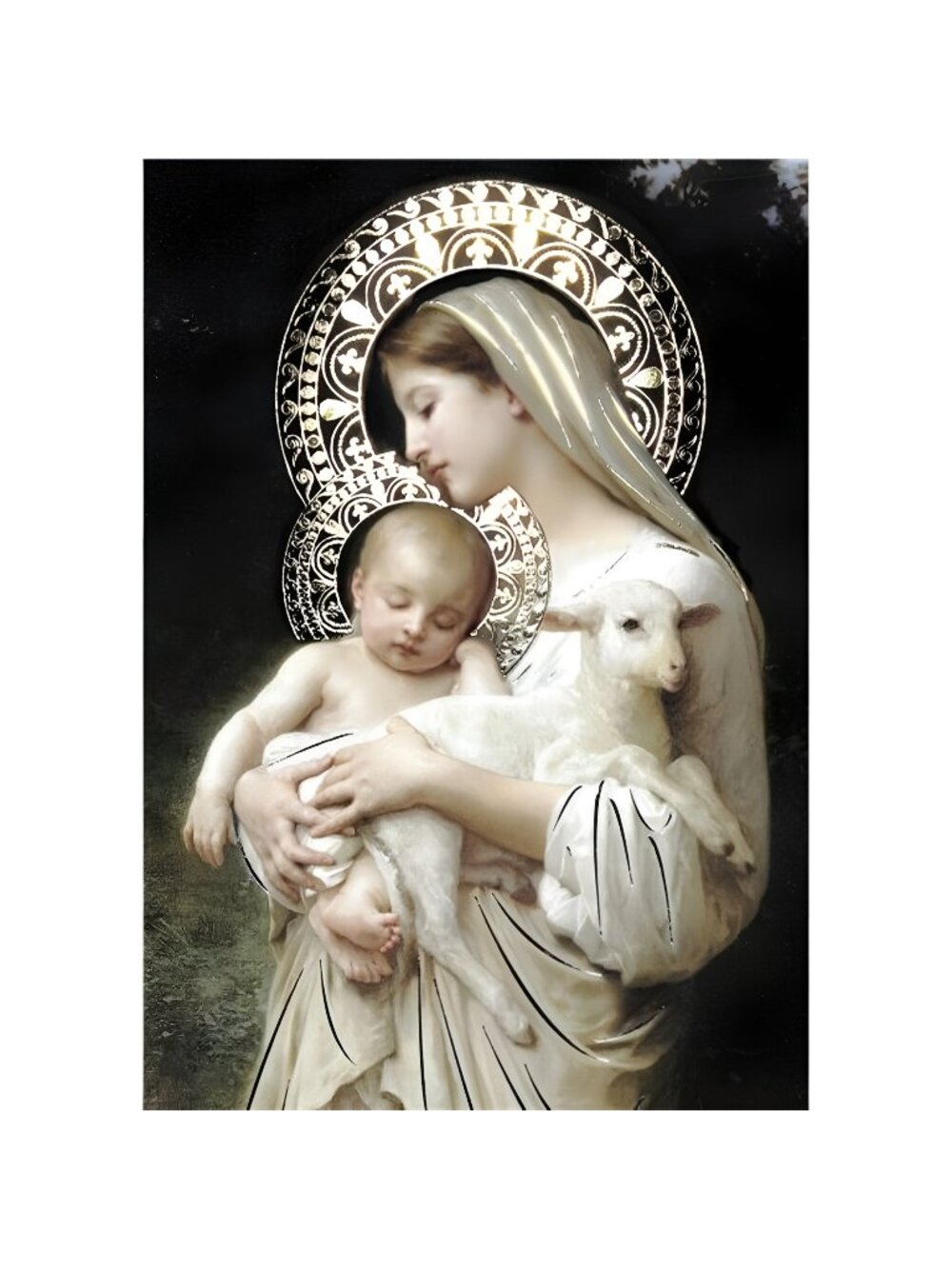 Innocence Virgin Mary (8"x10") Gold Foil - Religious Wall Art Laminated Print